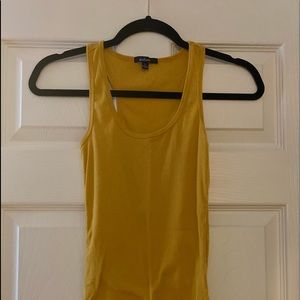 Plain yellow racer back tank top